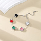Classic Lucky Clover Women's Bracelets Double Sided Flowers Jewellery Gifts Stainless Steel hand chain 18k Gold Plated Jewelry