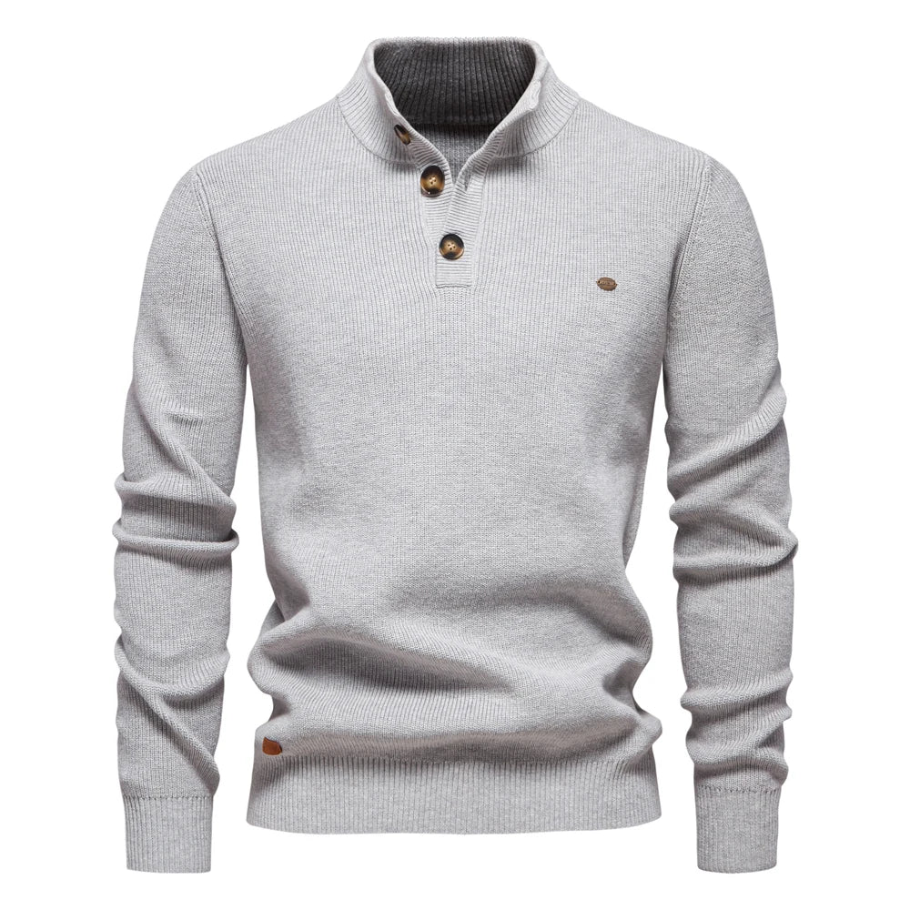 Cameron | Men's Sweater with Button Design