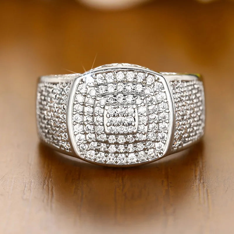 Zac | Ringen Banket Bling Vierkant 925 Sterling Zilver