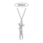 Embrace Couple Pendant Necklace Adjustable Length Him Her Hugging Pendant Necklace Anniversary Jewelry Valentine Day Gift