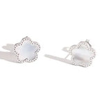 2022 Female Trend New Stainless Steel Luxury Flower Clover Earrings For Women Fashion Gold Silver Color White Shell Jewelry