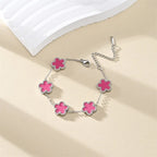 Classic Lucky Clover Women's Bracelets Double Sided Flowers Jewellery Gifts Stainless Steel hand chain 18k Gold Plated Jewelry