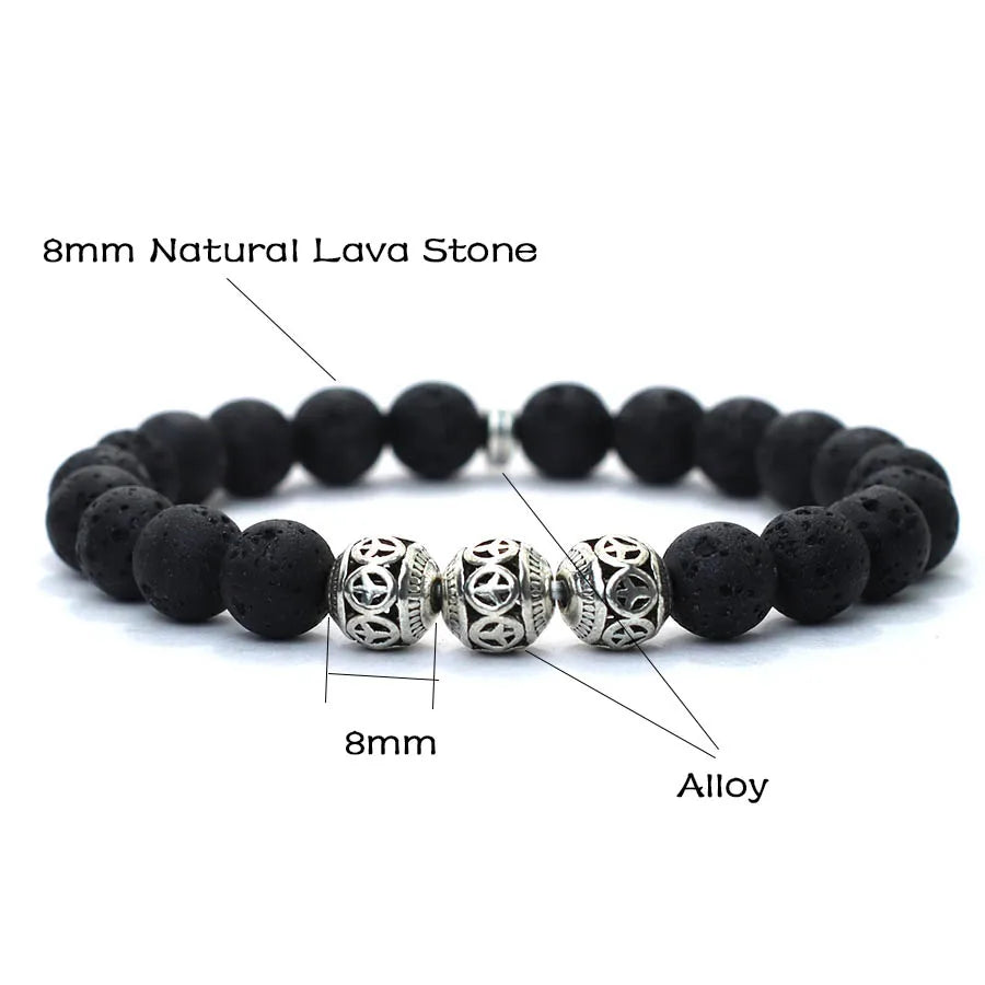 Daan | Armband Vredessymbool Lapis Lazuli Tijgerogen