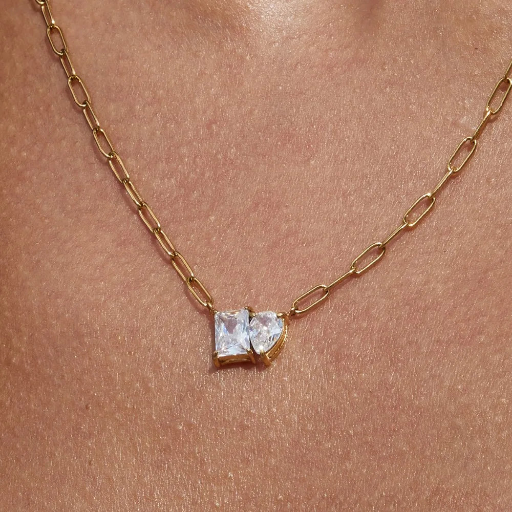 Elle | Witte Zirkon Onregelmatige Halsketting