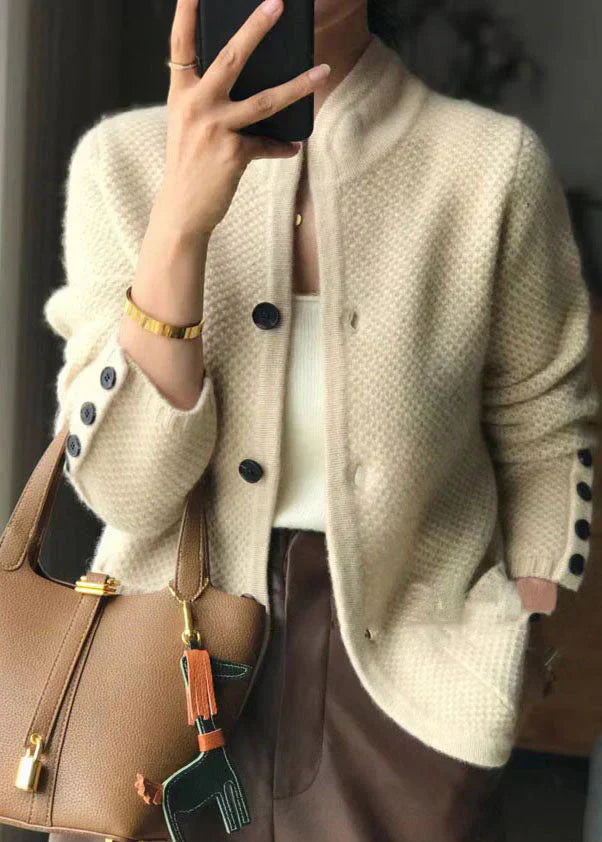 Women's Cardigan – Wool Blend, Button Design & Classic Comfort