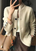 Women's Cardigan – Wool Blend, Button Design & Classic Comfort