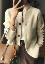 Women's Cardigan – Wool Blend, Button Design & Classic Comfort