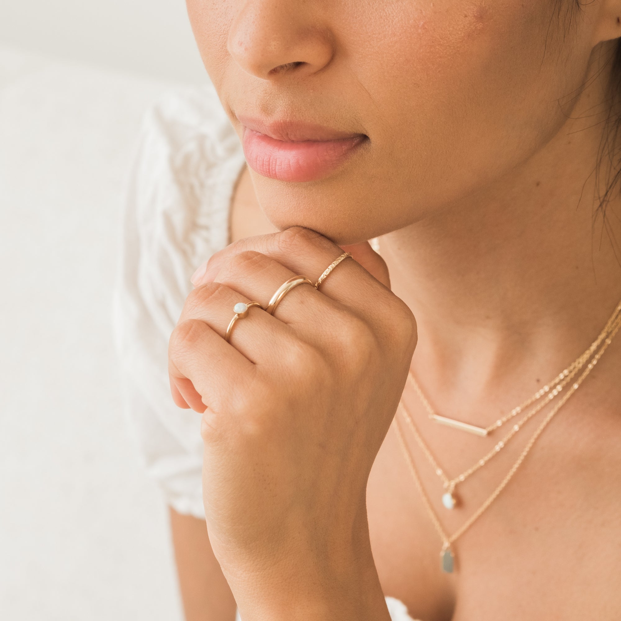 Thin Ring with Floral Pattern