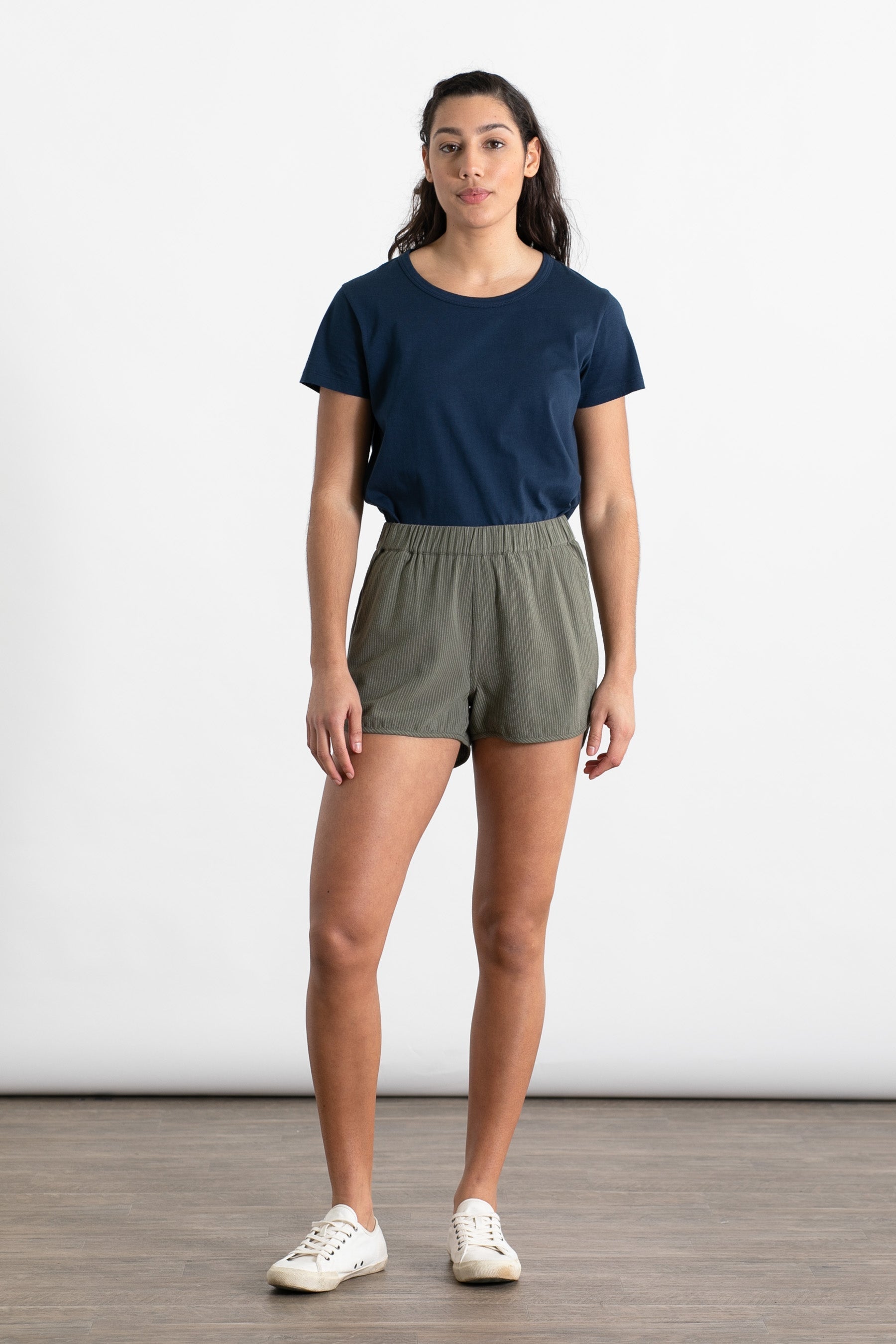 Luca Track Shorts / Olive Striped