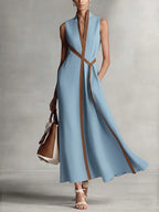 Mirena | Loose sleeveless cotton linen dress