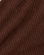 Cashmere Beanie with Stripes | Dark Mahogany