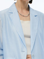 Ladies' Jacket Made from a Blend of Tencel and Linen with 3/4 Sleeves