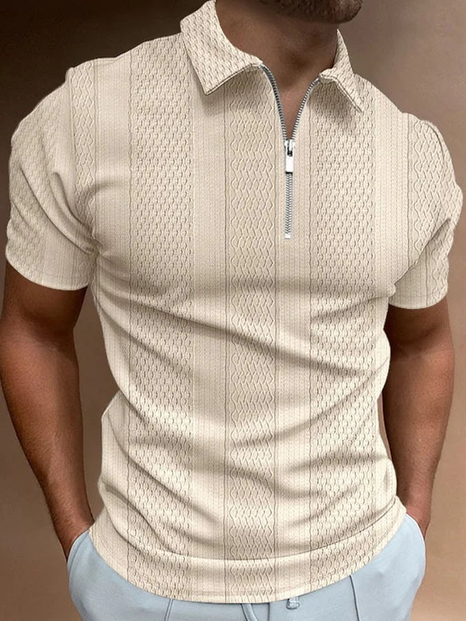 Rocco | Knitted jacquard polo with lapel