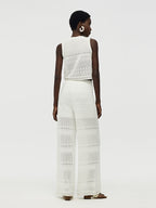 Cotton Top with Cut-Outs and Trousers - Two-Piece Set