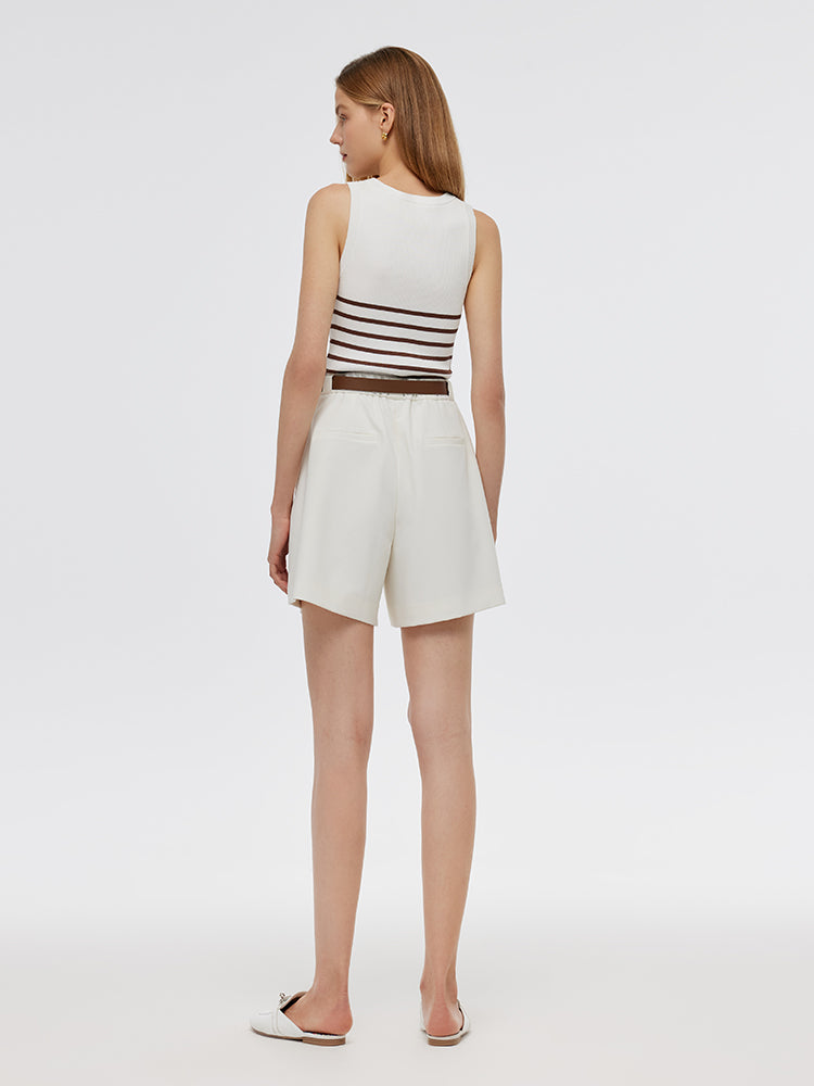 Striped Acetate and Cotton Tank Top