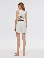 Striped Acetate and Cotton Tank Top