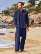 Laurent | Two-piece set with Henley shirt and pants