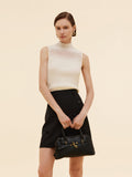 Women's Knit Top with Mock Collar in Tencel Blend