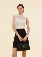 Women's Knit Top with Mock Collar in Tencel Blend