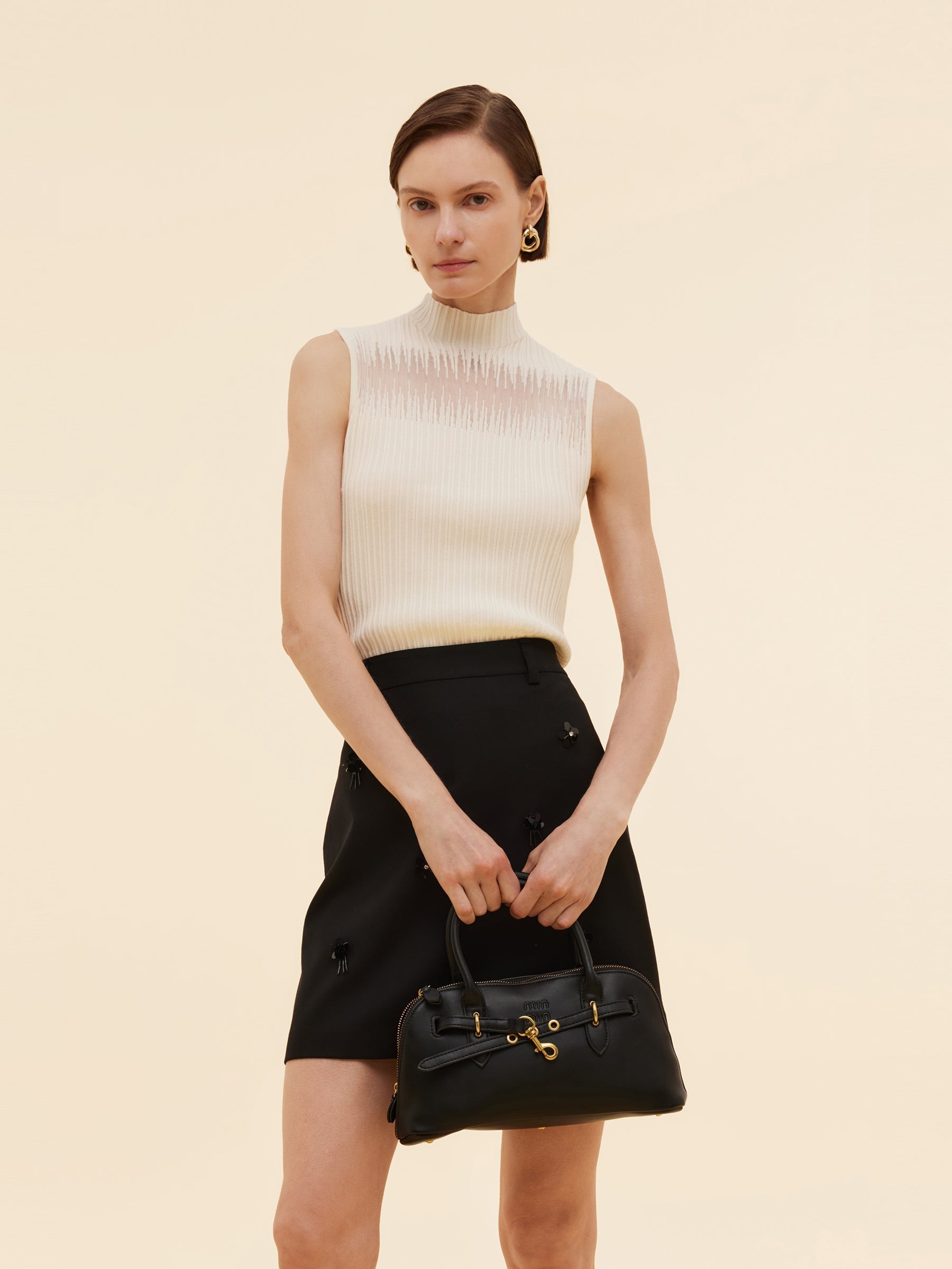 Women's Knit Top with Mock Collar in Tencel Blend