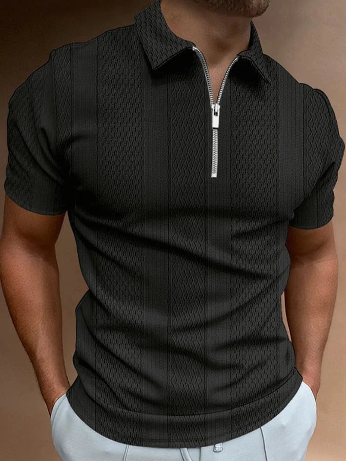 Rocco | Knitted jacquard polo with lapel