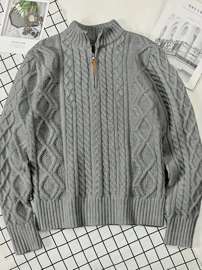 Rabada | Pullover with Half Zip and Stand-Up Collar