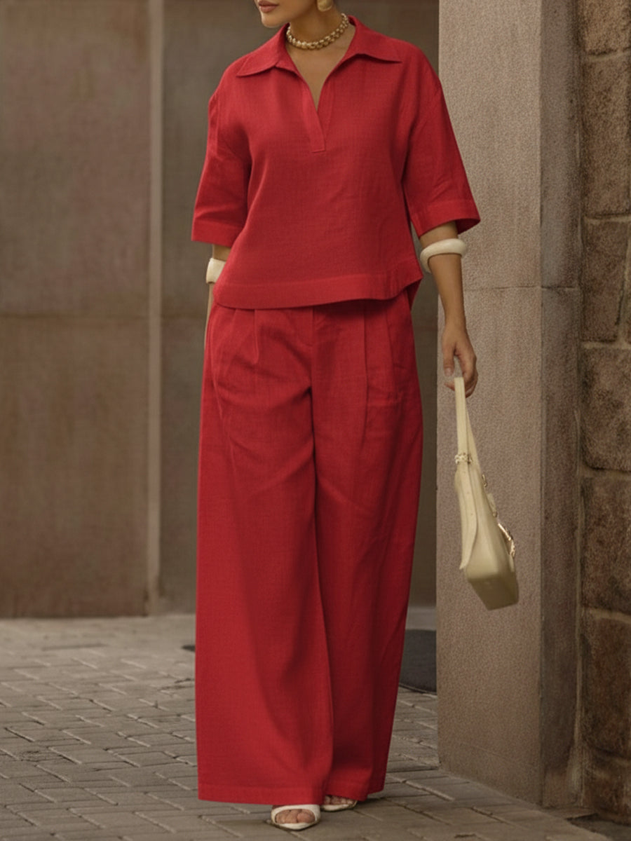 Soraya | Casual Two-Piece Set with Shirt and Trousers