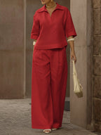 Soraya | Casual Two-Piece Set with Shirt and Trousers