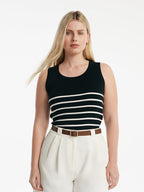 Striped Acetate and Cotton Tank Top
