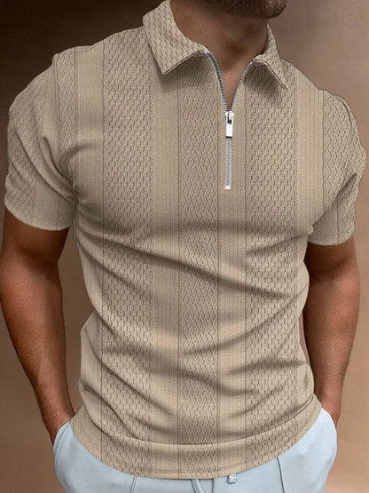 Rocco | Knitted jacquard polo with lapel