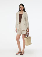100% Linen Women's Jacket with Back Vent and One Button