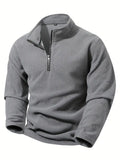 Men's Sweat Jacket – Half Zip, Stand Collar & Comfortable