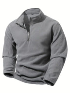 Men's Sweat Jacket – Half Zip, Stand Collar & Comfortable