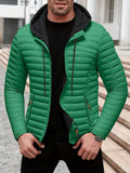 Dielmar - Quilted Hooded Jacket with Front Zip