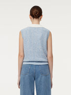 Women's Polo Sweater with Contrast Collar
