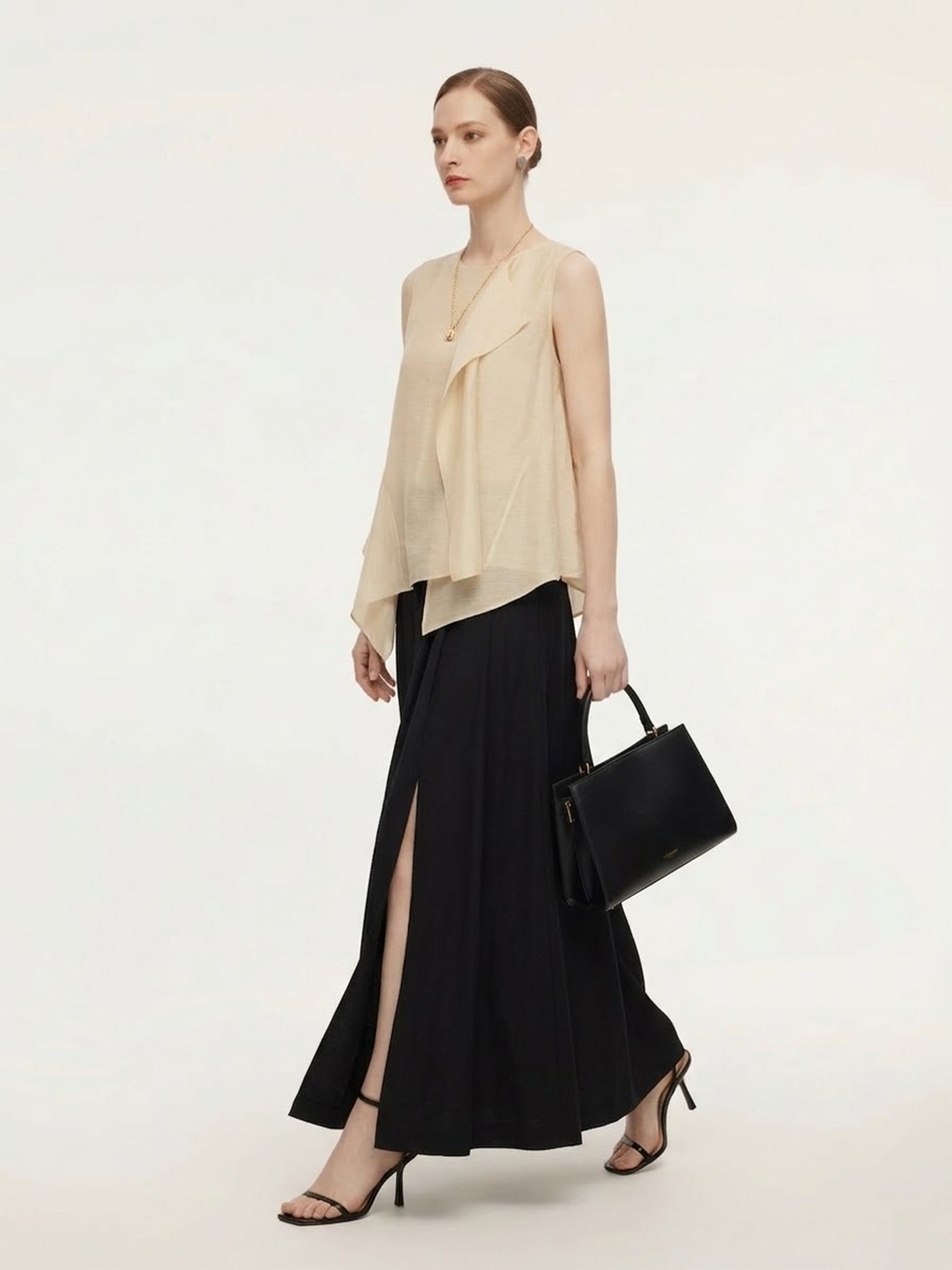 Women's Ruffled Top in Lyocell Blend