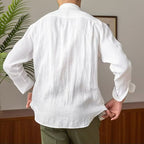Teodor | Cotton linen shirt with pocket