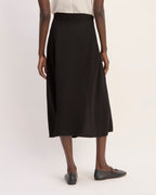 Mini Slip Skirt with Jacquard Belt | Black