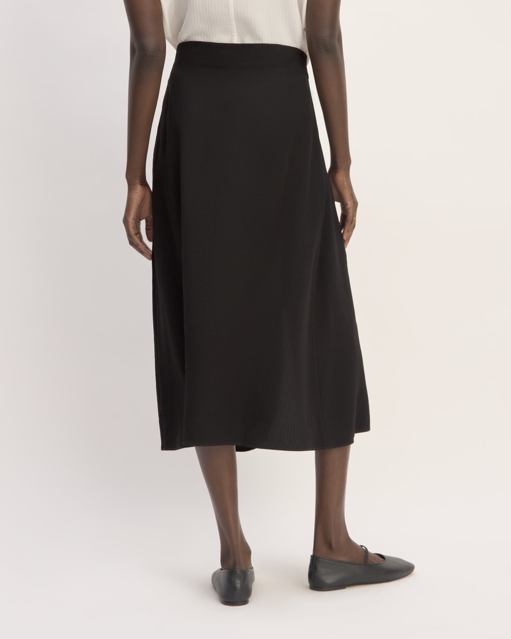 Mini Slip Skirt with Jacquard Belt | Black