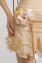 Camellia Floral Chiffon Belt