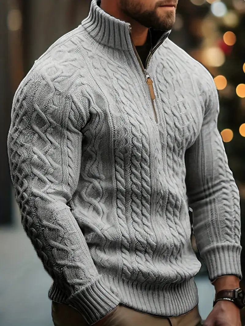 Rabada | Pullover with Half Zip and Stand-Up Collar