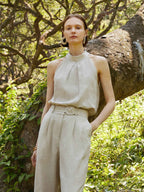 100% Linen Women's Halter Top