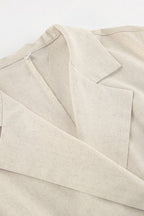 Alouette | Linen cotton dress with high waist and tie