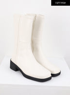 Faux Leather Boots with Side Zip OS302