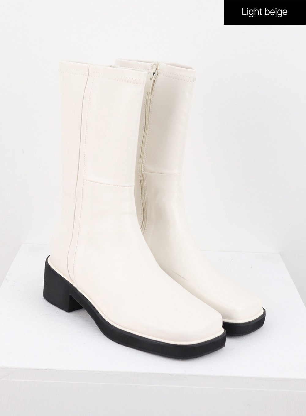 Faux Leather Boots with Side Zip OS302