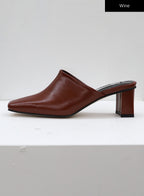 Square Toe Heeled Mules CJ27