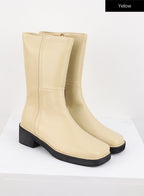 Faux Leather Boots with Side Zip OS302