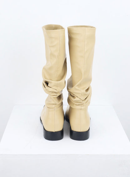 Quadratic Toe Knee-High Boots CU329