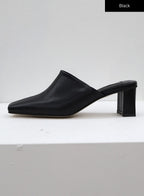 Square Toe Heeled Mules CJ27