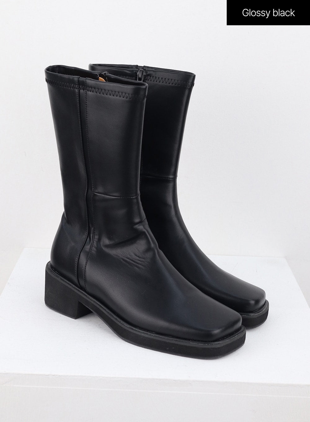 Faux Leather Boots with Side Zip OS302